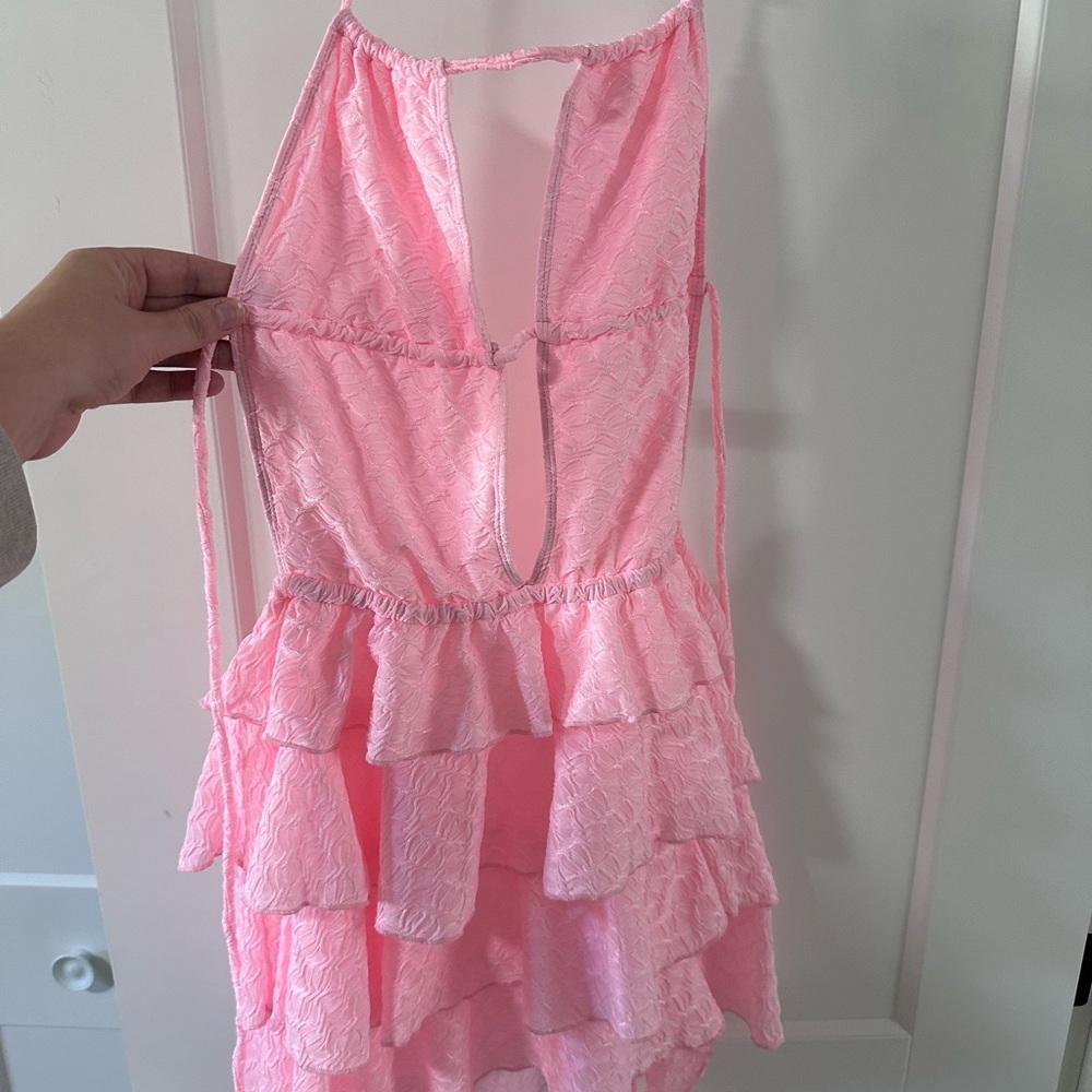 Strawberry MilkMob Pink Ruffled Halter Dress - Picture 2 of 9